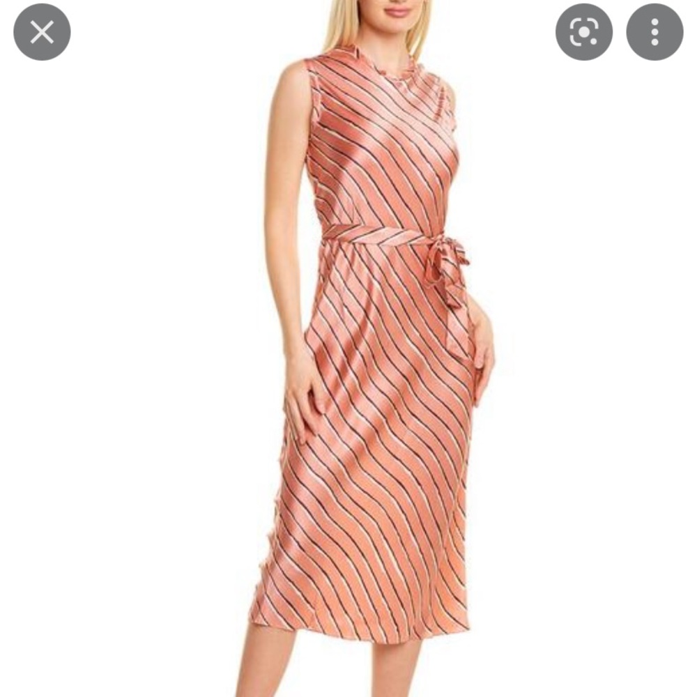 rebecca taylor silk striped dress- wedding guest dress🎀 👗